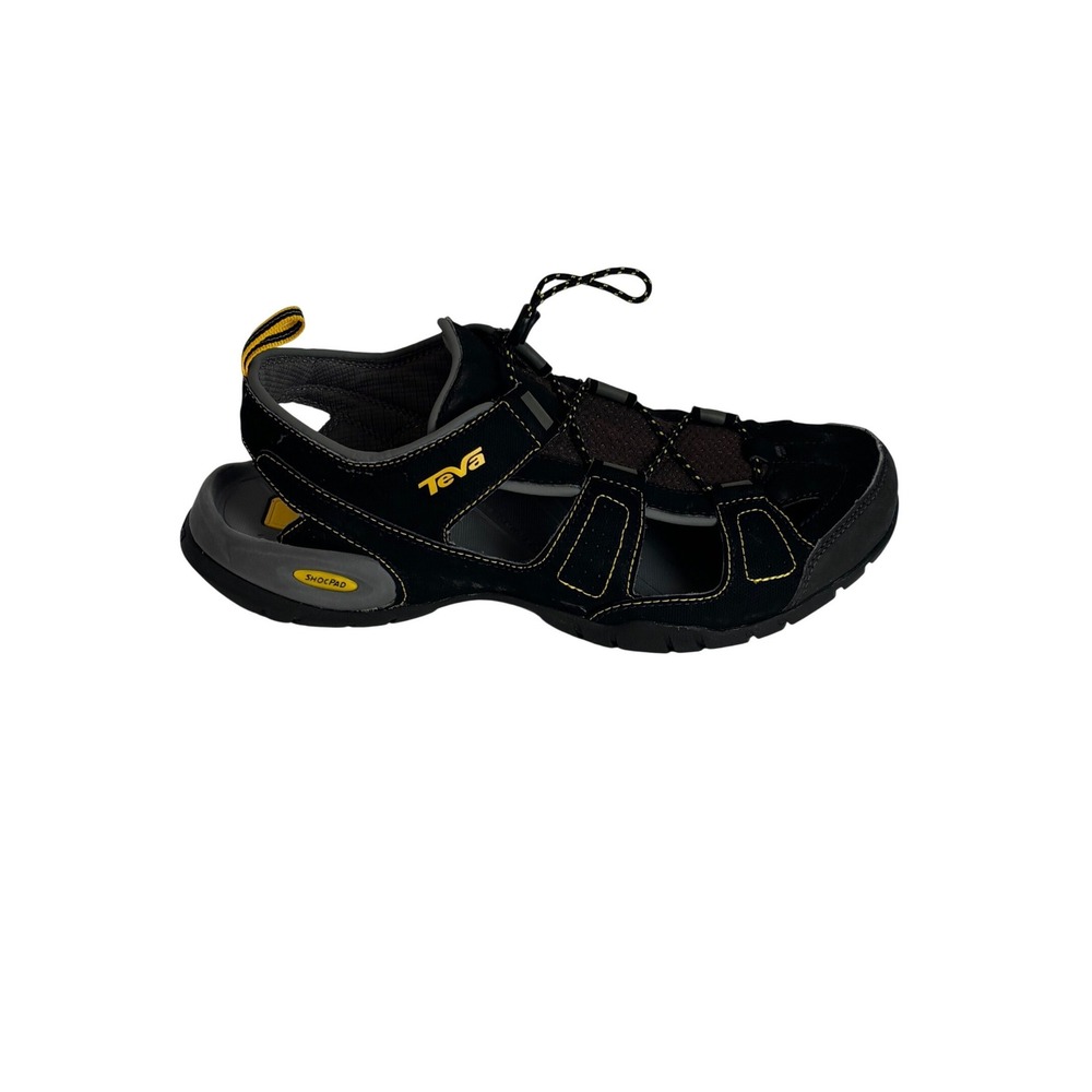 Teva Omnium Mens Black Yellow Hiking Water Sandals Size 10